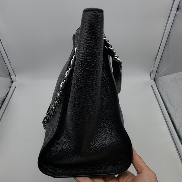 Tory Burch Britton Small Slouchy Tote Black Leather - Picture 3 of 8